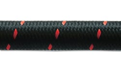 Picture of Vibrant 11982R -12 AN Nylon Braided Flex Hose 20ft Roll Black Red 0.68" ID