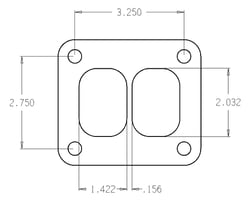 Picture of Cometic C4513 Garrett T4 Divided Turbo Inlet Flange Gasket