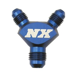Picture of Nitrous Express 16082 Billet Pure-Flo Y Fitting 4AN Blue Anodized
