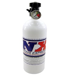Picture of Nitrous Express 11101 10 lb Nitrous Bottle with Lightning 500 Valve and Gauge