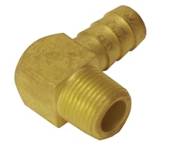 Picture of Derale Performance 98244 90-Degree NPT to Hose Barb Fitting Brass 1/2 Inch