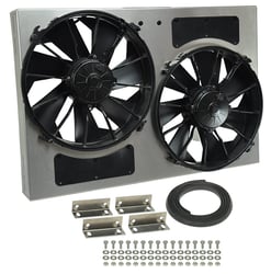 Picture of Derale Performance 16826 High Output Dual 12" Electric RAD Fan and Aluminum Shroud Kit 4000 CFM