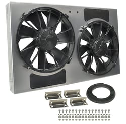 Picture of Derale Performance 16838 Dual 12" Electric Radiator Fan Aluminum Shroud Kit 4000 CFM