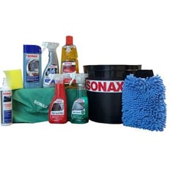Picture of SONAX 24801 Summer Bucket Kit - Complete Car Detailing Kit with Shampoo, Wax, and Accessories