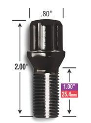 Picture of Gorilla Automotive 17018SDBC Spline Drive Lug Bolt 14mm x 1.50 Thread Black 27mm