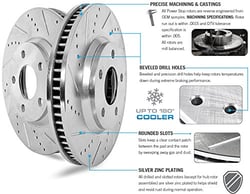 Picture of Power Stop K6480 Z23 Carbon-Fiber Ceramic Brake Pad & Drilled Slotted Rotor Kit