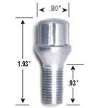 Picture of Gorilla Automotive 17100SD Small Diameter Spline Drive Lug Bolt 12mm x 1.50 Chrome 24mm