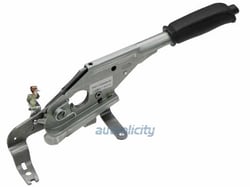 Picture of Genuine BMW 34-41-1-164-489 Parking Brake Lever Assembly with Black Leather Handle