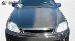 Picture of Carbon Creations 102066 1999-2000 Honda Civic Carbon Creations Dritech OEM Look Hood - 1 Piece