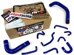 Picture of HPS Performance Products 57-1323R-BLUE High Temp 3-Ply Reinforced Silicone Radiator Coolant Hose Kit - Blue