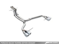 Picture of AWE Tuning 3015-42068 Touring Edition Cat-Back Exhaust System Porsche Macan Chrome Silver Tips