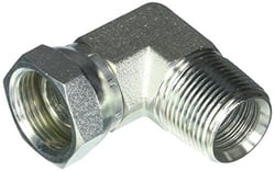 Picture of Gates G60144-1212 Hydraulic Adapter 90 Degree Male Pipe NPTF to Female Pipe Swivel NPSM