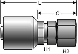 Picture of Gates G25170-2024 MegaCrimp Female JIC 37° Flare Swivel Hydraulic Coupling
