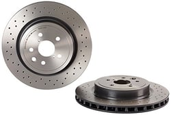 Picture of Brembo 09A30111 UV Coated Rear Brake Rotor 345mm Pillar Vented Drilled