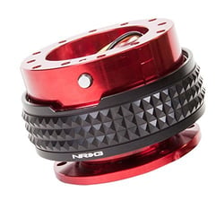 Picture of NRG Innovations SRK-210RD/BK Gen 2.1 Steering Wheel Quick Release Kit Red Body Black Pyramid Ring