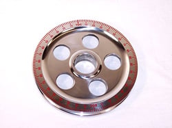 Picture of EMPI 00-8915-0 Polished Aluminum Crankshaft Pulley with Red Timing Marks