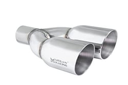 Picture of Megan Racing MR-UT-TRT-DS Universal Twin Roll Stainless Steel Exhaust Tip 3.5-Inch Driver Side