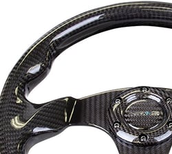 Picture of NRG Innovations ST-009CF/BK 320mm Carbon Fiber Flat Bottom Steering Wheel