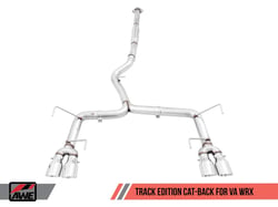 Picture of AWE Tuning 3020-42058 Track Edition Exhaust System for Subaru WRX STI Sedan with Chrome Silver Quad Tips
