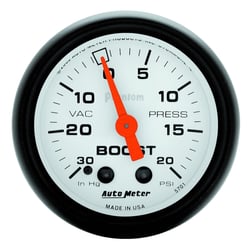 Picture of AutoMeter 5701 Phantom 2-1/16" Mechanical Boost/Vacuum Gauge 30inHg-20PSI