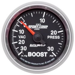 Picture of AutoMeter 3603 Sport-Comp II 2-1/16" Boost/Vacuum Gauge 30 inHg-30 PSI Mechanical