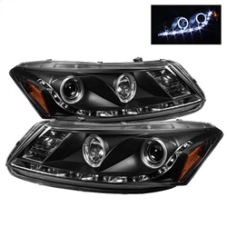 Picture of Spyder 5010667 LED Halo Projector Headlights with DRL - Black Housing
