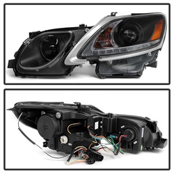 Picture of Spyder 5082800 Projector Headlights with Xenon/HID DRL LED - Black