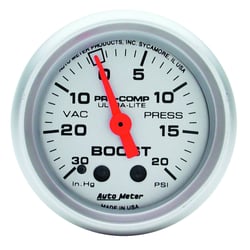 Picture of AutoMeter 4301 Ultra-Lite 2-1/16" Mechanical Boost/Vacuum Gauge 30inHg-20PSI