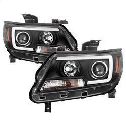 Picture of Spyder 5085283 Projector Headlights with LED Light Bar - Black Housing