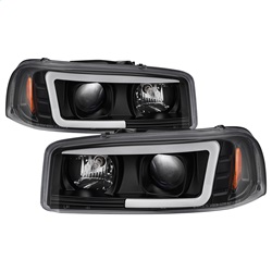 Picture of Spyder 5084521 Version 2 Projector Headlights with LED Light Bar DRL - Black