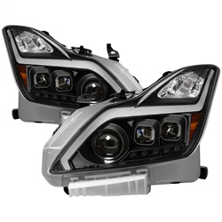 Picture of Spyder 9039331 DRL Light Bar Projector Headlights with Sequential Turn Signal - Black