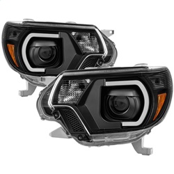 Picture of Spyder 9037542 Projector Headlights with LED Light Bar DRL - Black