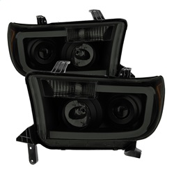 Picture of Spyder 9030413 Led Light Bar Projector Headlights - Black Smoked