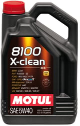 Picture of Motul 102051 8100 X-Clean 5W-40 Synthetic Engine Oil - 5 Liter