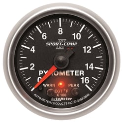 Picture of AutoMeter 3646 Sport-Comp 2-1/16" Pyrometer EGT Gauge 0-1600°F Digital Stepper Motor