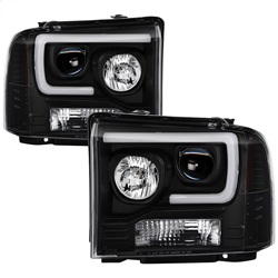 Picture of Spyder 5084507 Light Bar Projector Headlights with LED DRL - Black Housing