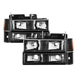 Picture of Spyder 5072221 Headlights with Corner & Parking Lights 8-Piece Set - Black