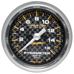 Picture of AutoMeter 4744 Carbon Fiber Pyrometer EGT Gauge 2-1/16" 0-1600°F Digital Stepper Motor