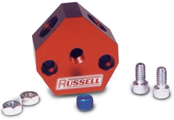 Picture of Russell Performance Billet Y-Block Fuel Distribution Blocks with Pressure Gauge Port