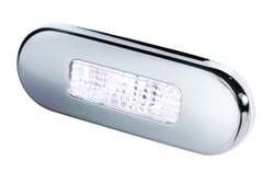 Picture of Hella 959680811 9680 Series Multivolt White LED Oblong Step Light with Polished Stainless Steel Rim
