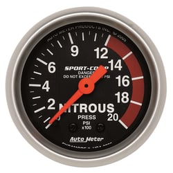Picture of AutoMeter 3328 Sport-Comp Nitrous Pressure Gauge 2-1/16" 0-2000 PSI Mechanical