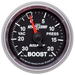 Picture of AutoMeter 3607 Sport-Comp II Boost/Vacuum Gauge 2-1/16" 30inHg-20PSI