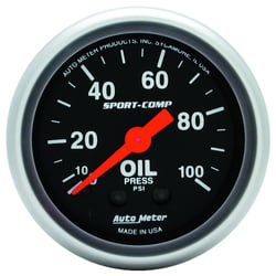 Picture of AutoMeter 3321 Sport-Comp 2-1/16" Mechanical Oil Pressure Gauge 0-100 PSI