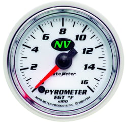 Picture of AutoMeter 7344 Pyrometer EGT Gauge 2-1/16" 0-1600°F Digital Stepper Motor NV Series