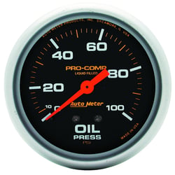 Picture of AutoMeter 5421 Pro-Comp 2-5/8" Mechanical Oil Pressure Gauge 0-100 PSI Liquid Filled