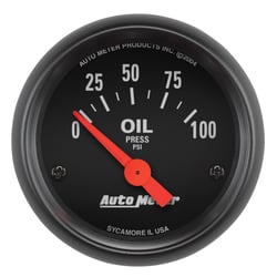 Picture of AutoMeter 2634 Z-Series 2-1/16" Oil Pressure Gauge 0-100 PSI Electric