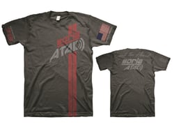 Picture of Borla 21567 Men's ATAK Red Stripe Charcoal T-Shirt 3X-Large