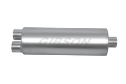 Picture of Gibson Exhaust 788050S SFT Superflow Dual/Center Round Muffler Stainless Steel