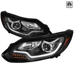 Picture of Spec-D 2LHP-FOC12JM-SQ-OZ LED Sequential Signal Projector Headlights Black Housing Clear Lens Pair