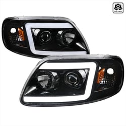 Picture of Spec-D 2LHP-F15097BK-G2-TM LED Light Bar Projector Headlights Jet Black Clear Lens for Ford F150
